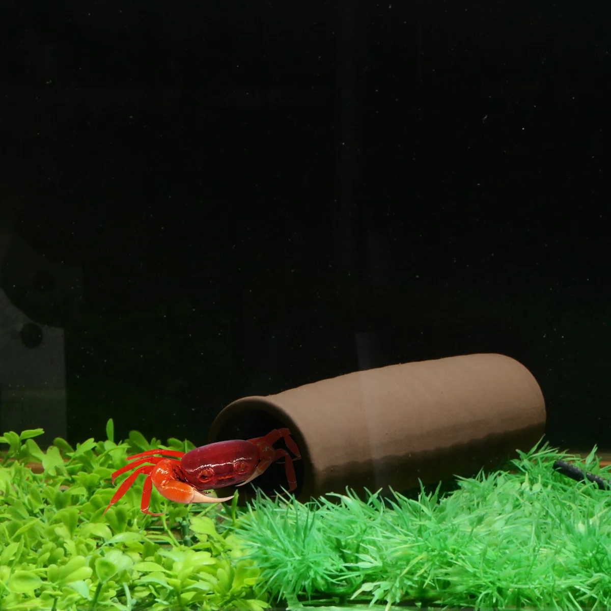 Saim Fish Tank Decoration Brown Medium Striped Ceramic Pot Shrimp Spawning Cave Shelter High Ventilation Aquarium Accessories | Дом и сад