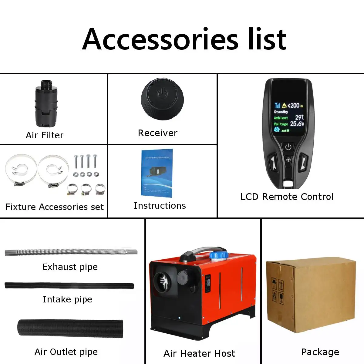 Универсальный автомобильный обогреватель 8 кВт 12 В дизельный воздушный