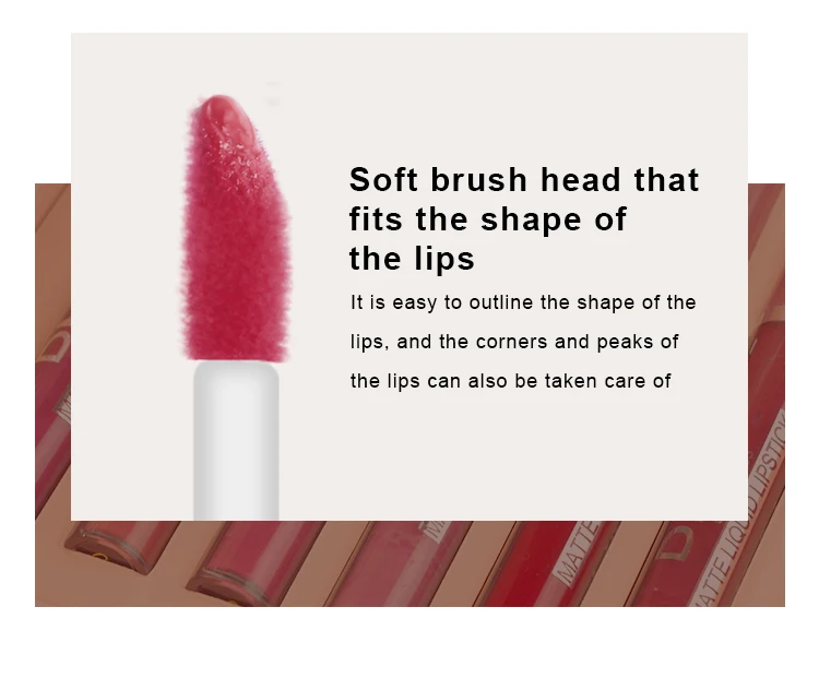

DNM Multi-colors 6 Pcs Lip Gloss Velvet Matte Non-stick Cup Liquid Lipstick Waterproof Long Lasting Lip Glaze Lip Gloss TSLM1
