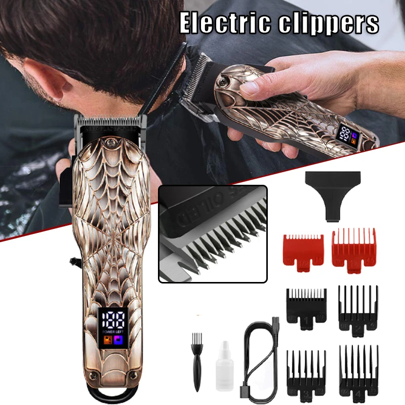 

Профессиональная электрическая машинка для стрижки волос, портативный триммер для волос с USB-зарядкой, практичная машинка для стрижки воло...