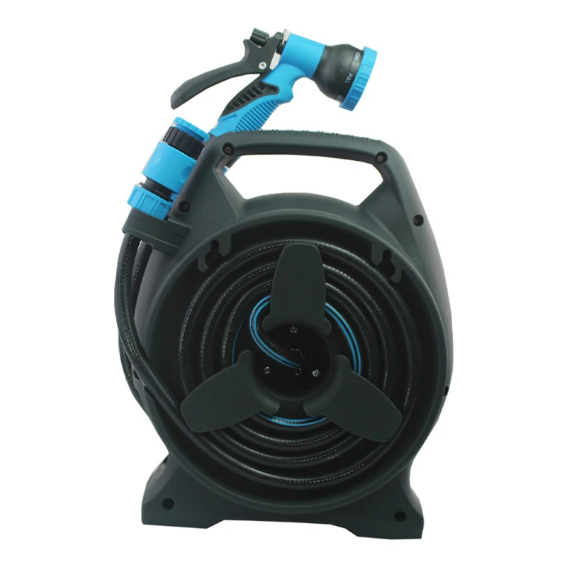 

WHFY Cerulean 12m Hose Garden Retractable Watering Hose Reel Portable Wash Car Hose Reel Hose Garden Mangueira De Jardim