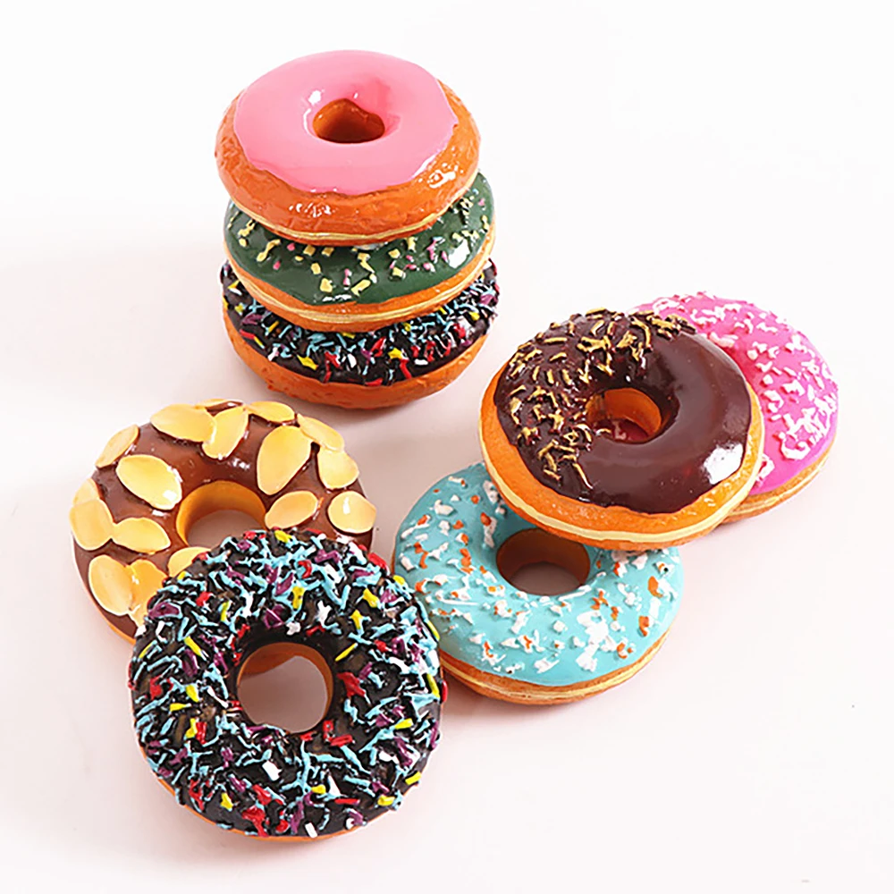 

2pcs/Lot Cute Sweet Donut Doughnut Fridge Message Magnet Souvenirs Simulation Food Magnet For Kids Message Holder Decoration