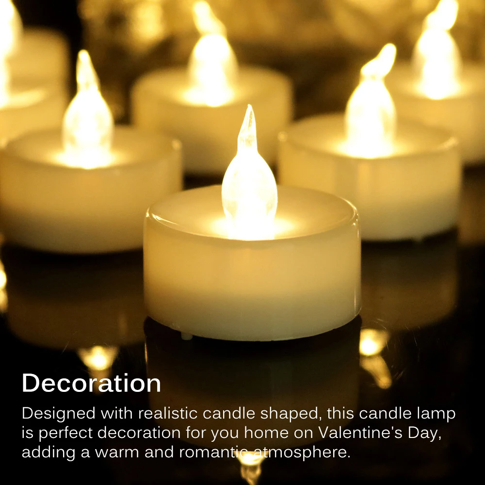 

12Pcs Flameless LED Candles Tea Light Creative Lamp Battery Powered Home Wedding Birthday Party Decoration Lighting Dropship