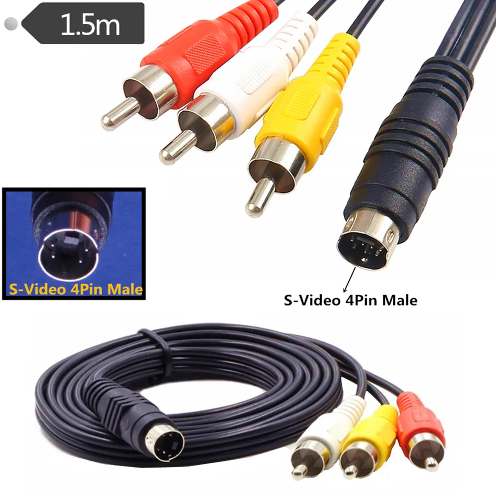 Прежде чем S-Video 4-контактный разъем для 3-RCA мужской цветная (RGB) композитный видео