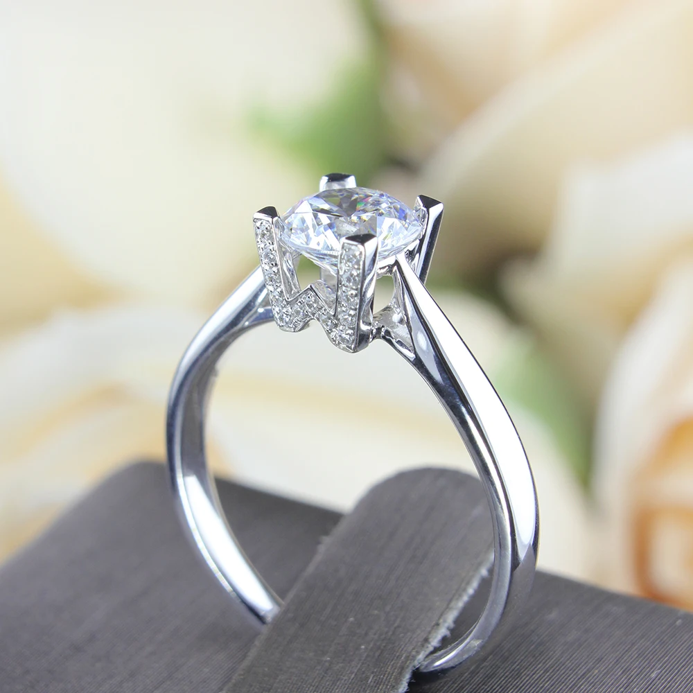 Кольцо из стерлингового серебра 925 пробы с муассанитом креативный дизайн 4 когтя