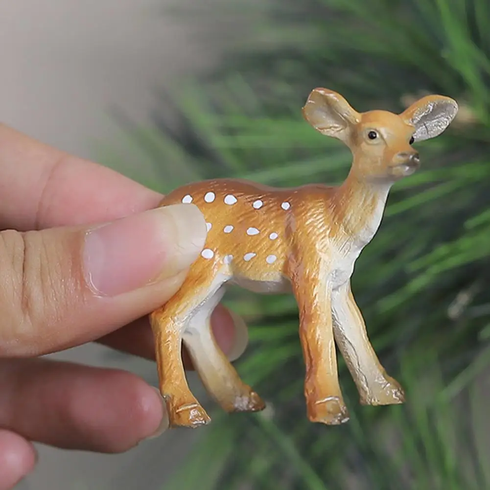 Имитация оленя миниатюрная модель смола дисплей форма фотография | Дом и сад