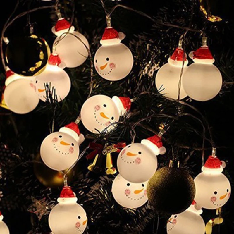 

10/20/30 LED snowman lights twinkling wreath Christmas wreath solar lights festival lights party wedding lights