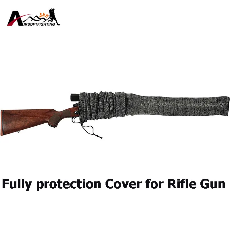 Rifle Gun Sock Cover 54" Silicone Treated Oversized Knitted Protection for Large Scope Tactical Hunting Accessory | Спорт и