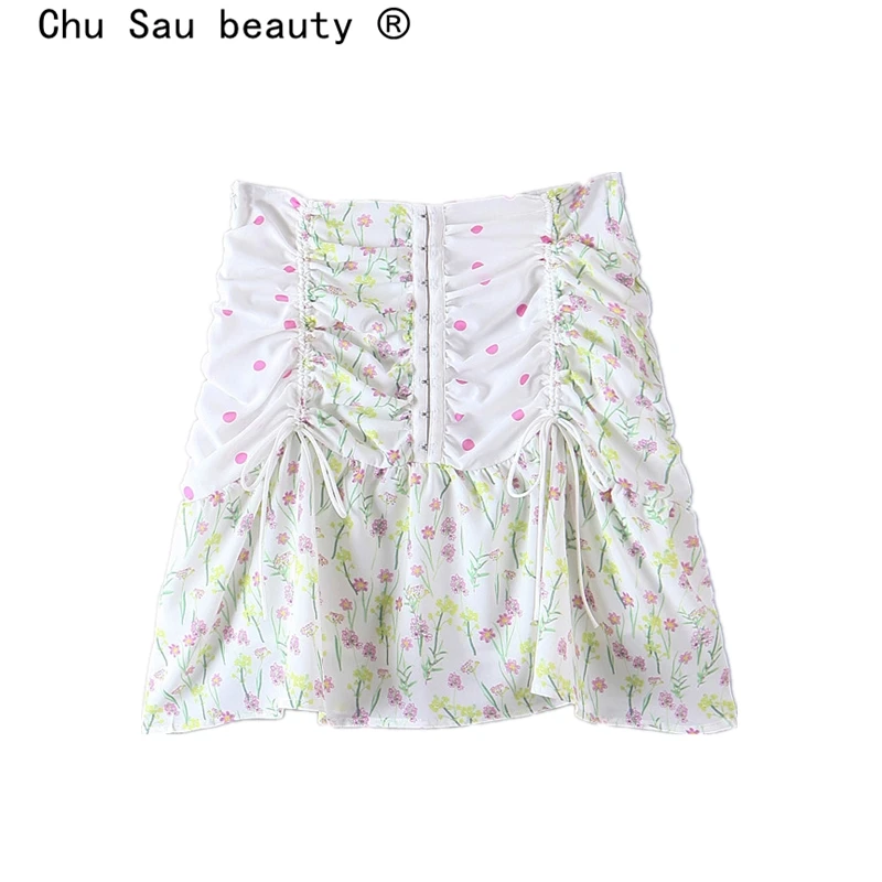 Chu Sau beauty/Новая модная женская мини-юбка с принтом Ins Blogger Красивая Милая юбка в