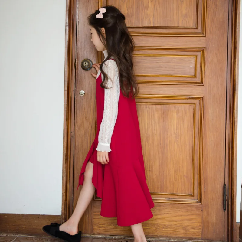 Брендовое весеннее платье для малышей новый комплект девочек кружевная футболка