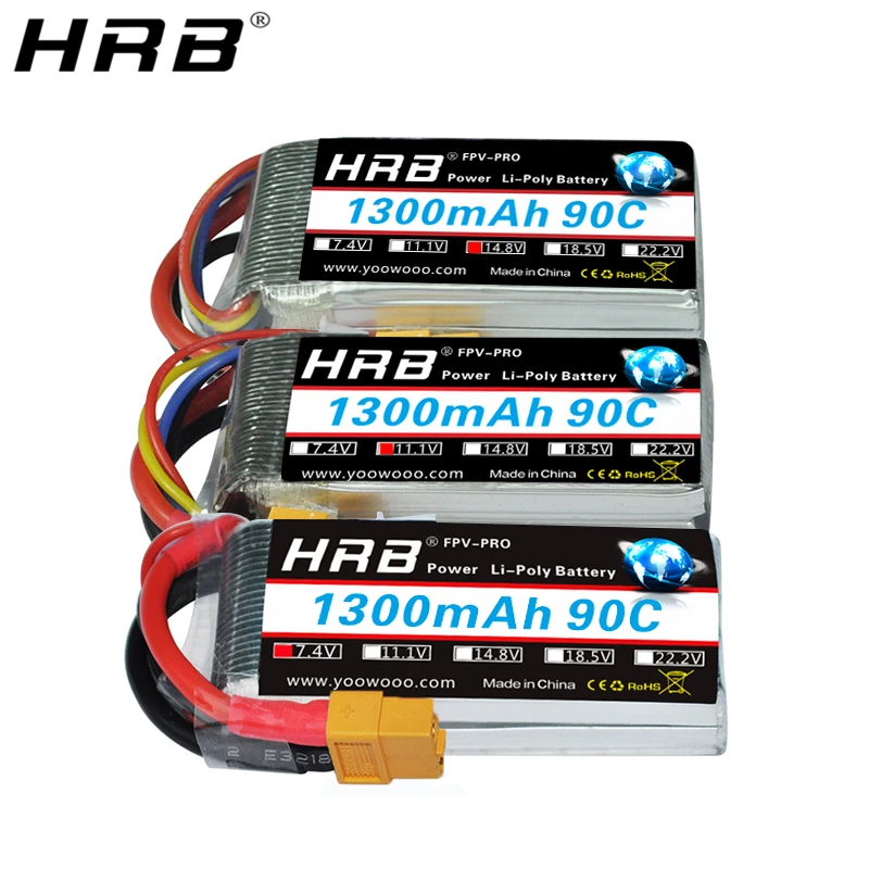 hrb 1300mah lipo батарея 37 v 74 v 111 v 148 v 185 v 222 v xt60 deans t 2s 3s 4s 5s 6s rc час