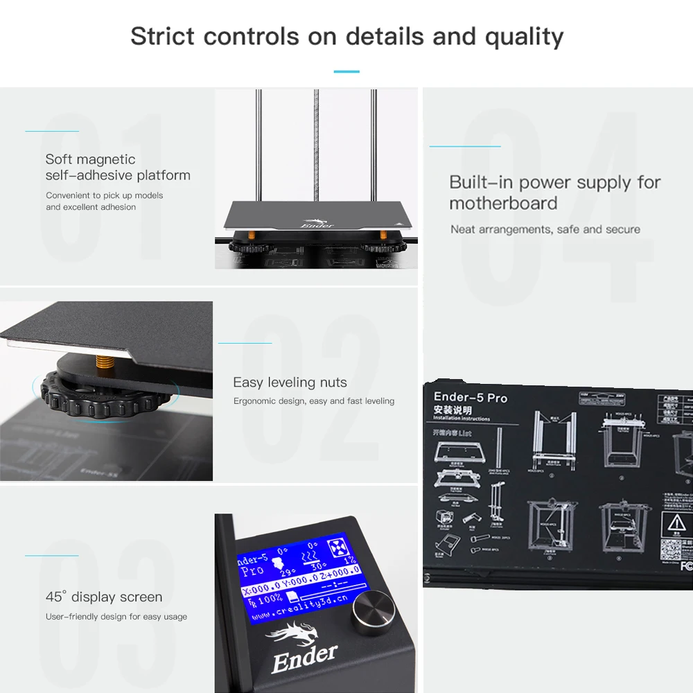 3D принтер Creality ender 5 Pro комплект для сборки с обновленной бесшумной материнской