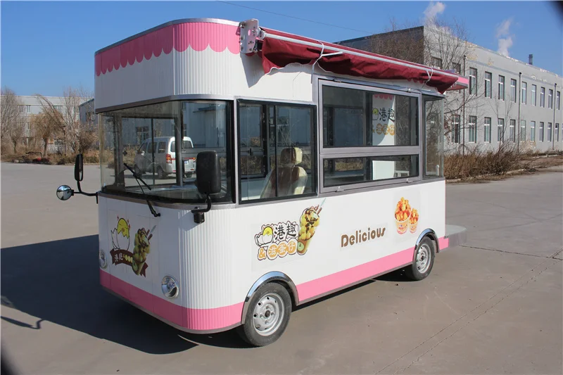 Удобная тележка на 4 колесах электрическая для пищевых продуктов закусок |