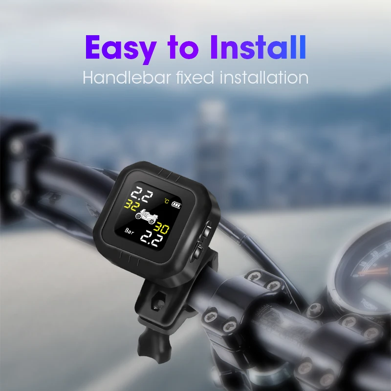 Система контроля давления JMCQ TPMS для мотоцикла мото шина ЖК дисплей 2 датчика