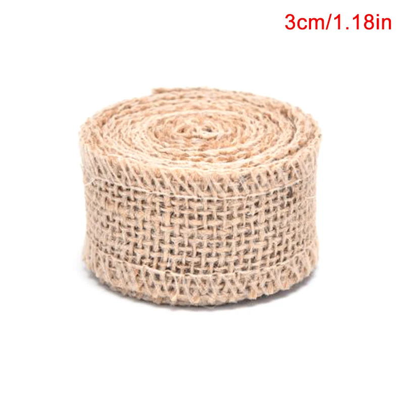 2 м натуральный джут мешковины Hessian ленты в рулонах винтажные Свадебные украшения