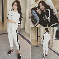 autumn and spring new fashion women suit womens tracksuits casual set with a hood fleece sweatshirt two pieces set