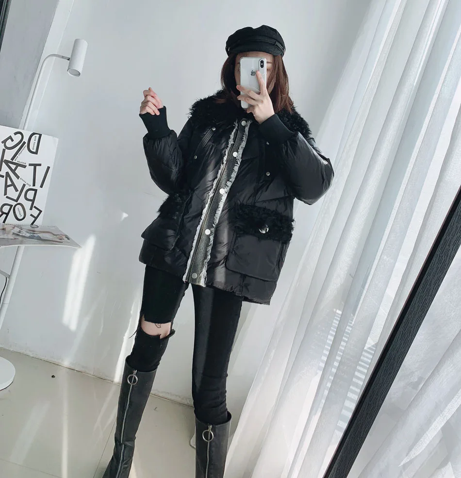 Куртка из натуральной овечьей шерсти куртка на утином пуху зимняя короткая