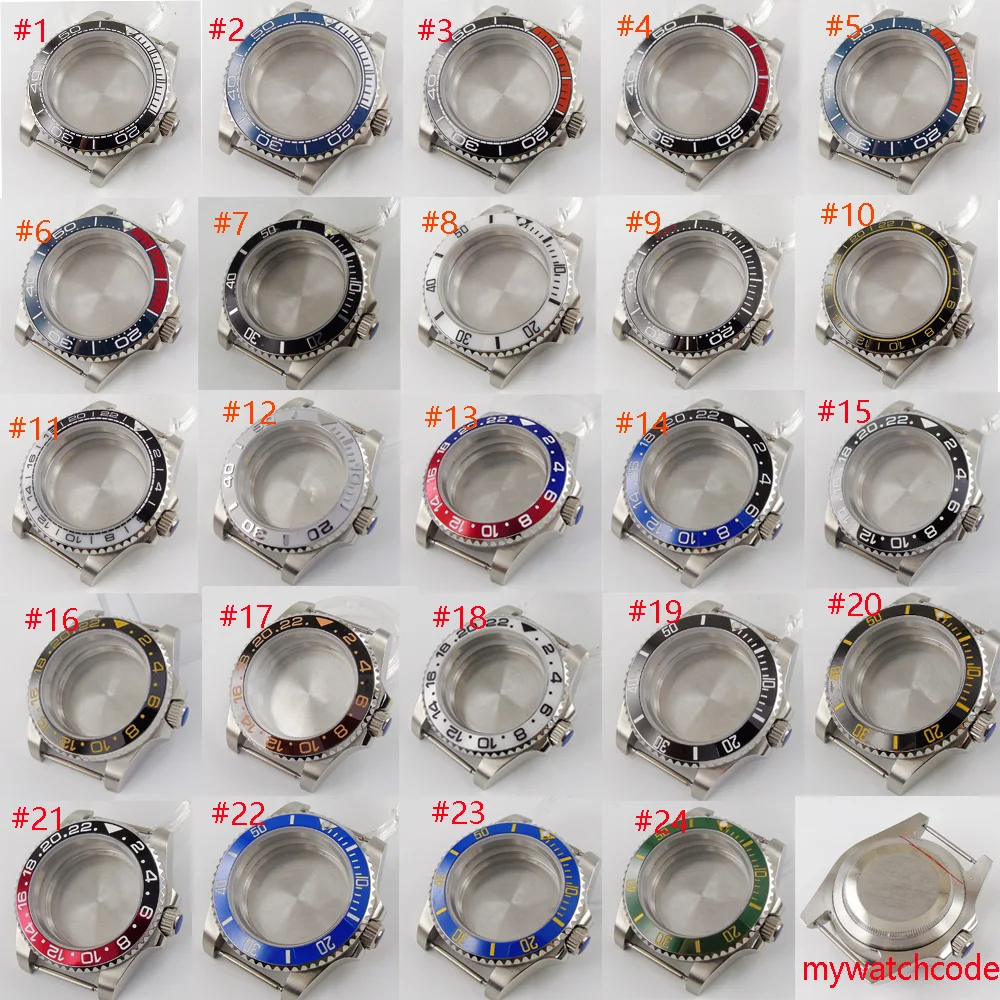 40 мм чехол для часов из нержавеющей стали без лупы сапфировое стекло