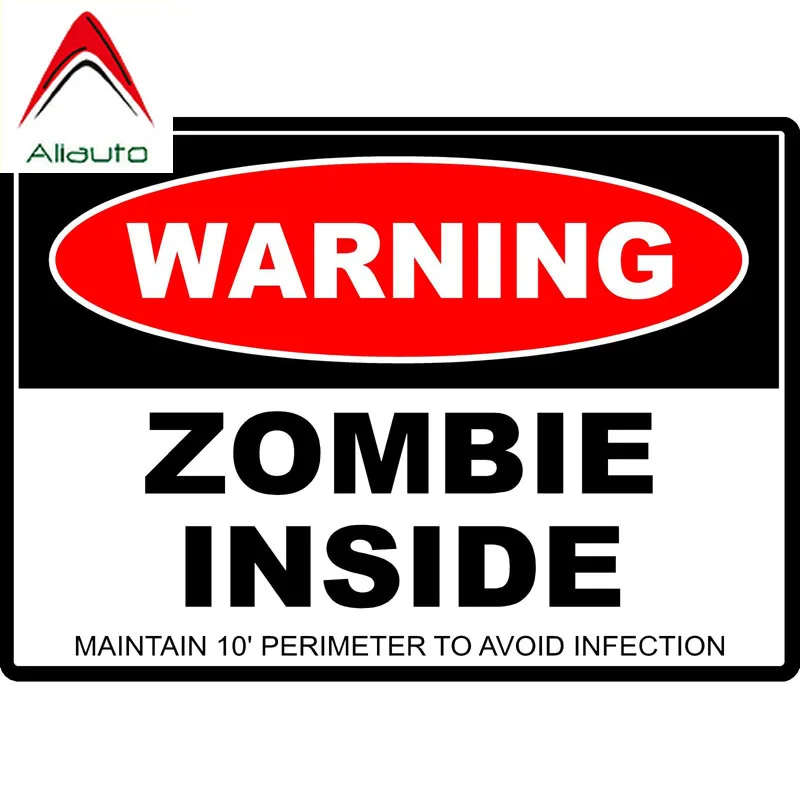 Автомобильная наклейка Aliauto Lnterest предупреждающая с зомби внутри светоотражающие
