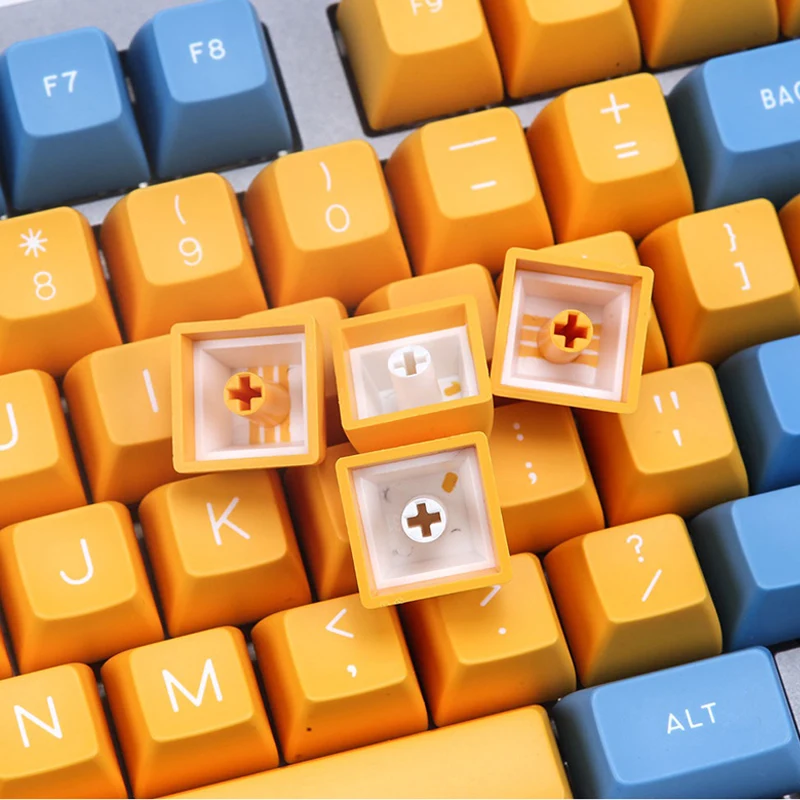 

104 keys SA ABS Material Keycap Ball Cap Two Color Injection Molding Blue yellow Color Custom Mechanical Keyboard Keycap