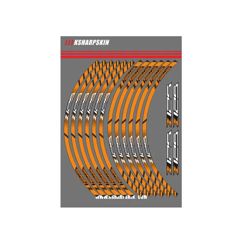 

12 X Thick Edge Outer Rim Sticker Stripe Wheel Decals FOR KAWASAKI Z125 z125pegatina rueda moto