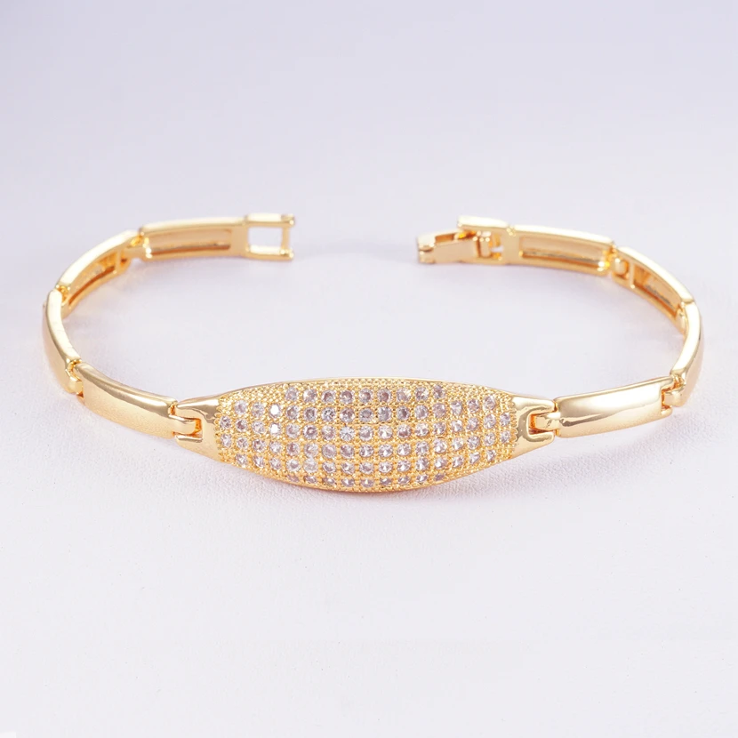 Роскошный золотой браслет с цепочкой для женщин женские блестящие ювелирные