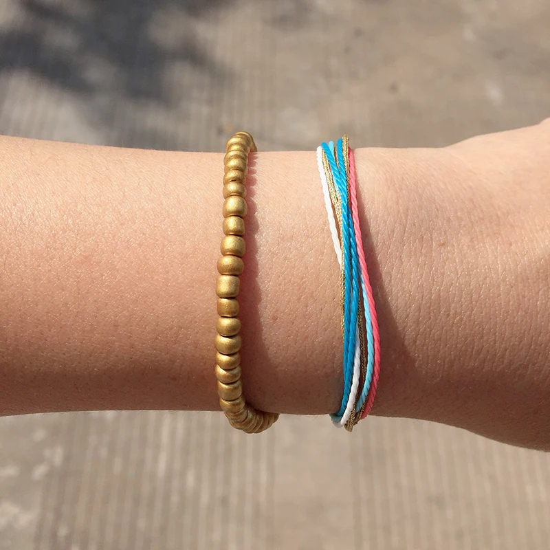 Богемный Бохо кисточкой дружбы браслет воск Плетеный шнур ручной работы