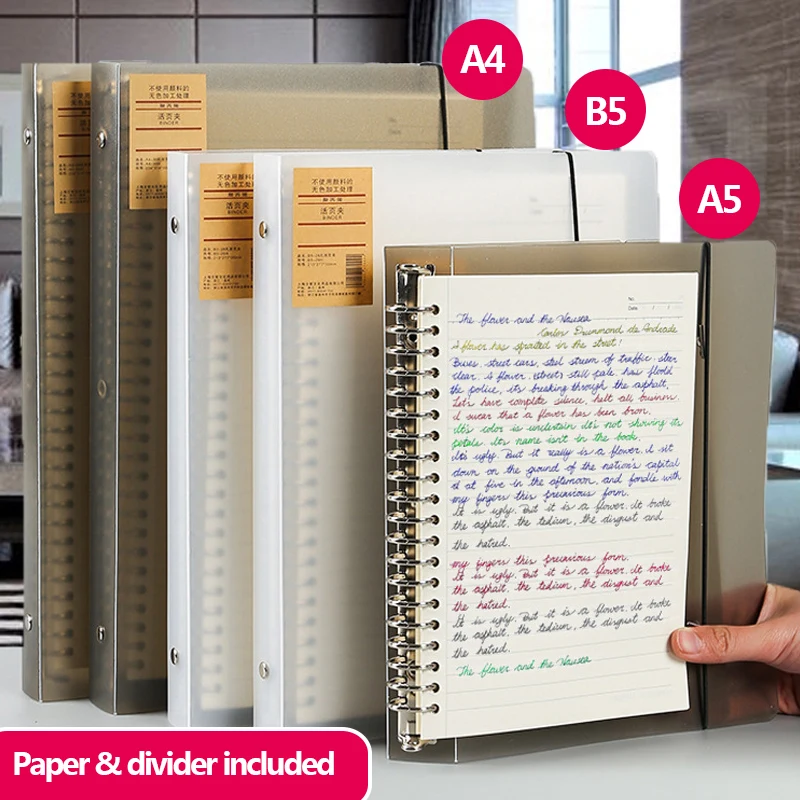 Блокнот со свободными листьями без рисунка в клетку с подкладкой наличии A4 A5