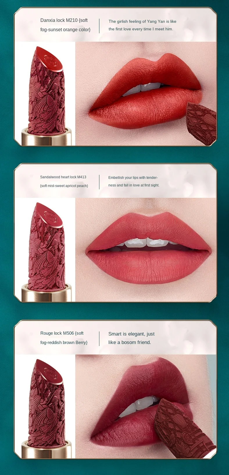 

Cy Heart Lock Lipstick Relief Carved Matte Lipstick Lasting Moisturizing and Nourishing