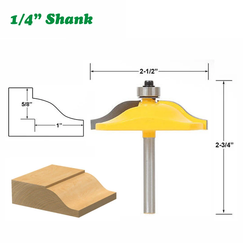 

1PC 1/4" 6.35MM Shank Milling Cutter Wood Carving Raised Panel Router Bit Ogee & Bead Cove Door Milling Cutter for Wood Cutting