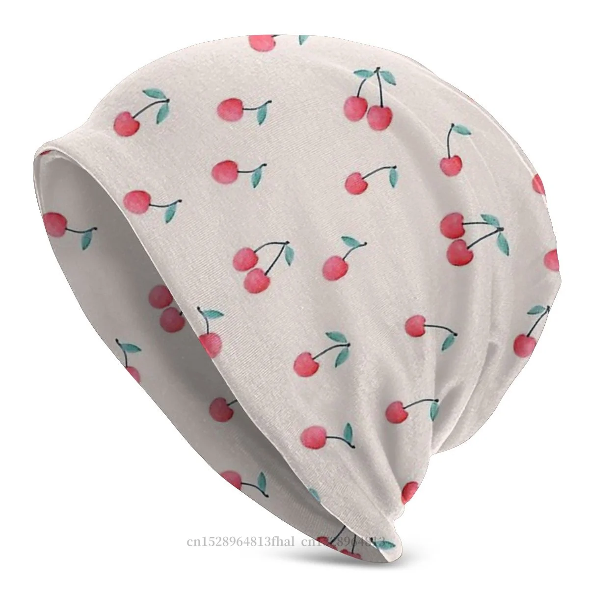 

Милые облегающие шапки с изображением животных в лесу и океане, облегающие шапки, вязаная шапка с милым розовым вишневым принтом, зимняя теп...