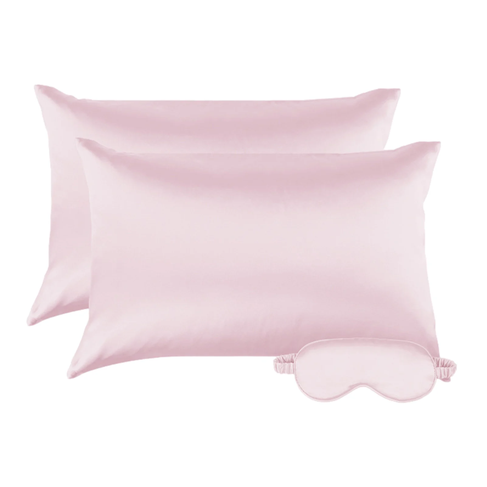 

2pcs Natural Silk Pillow Case With Eyeshade Envelope Type Zipper Pillowcase Pillow Cover Home Room Bedding Reduce Presssure
