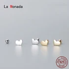 Серьги-гвоздики La Monada женские из серебра 925 пробы, маленькие минималистичные корейские украшения в форме сердца с орехом, серебро 925 пробы