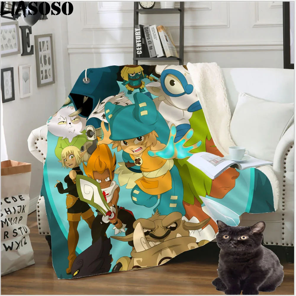 

Cartoon Game Wakfu 3D Print Throw Blankets Flannel Plaid Anime Trendy Luxury Blanket French Games Dofus Sofa Cover Bedding Set