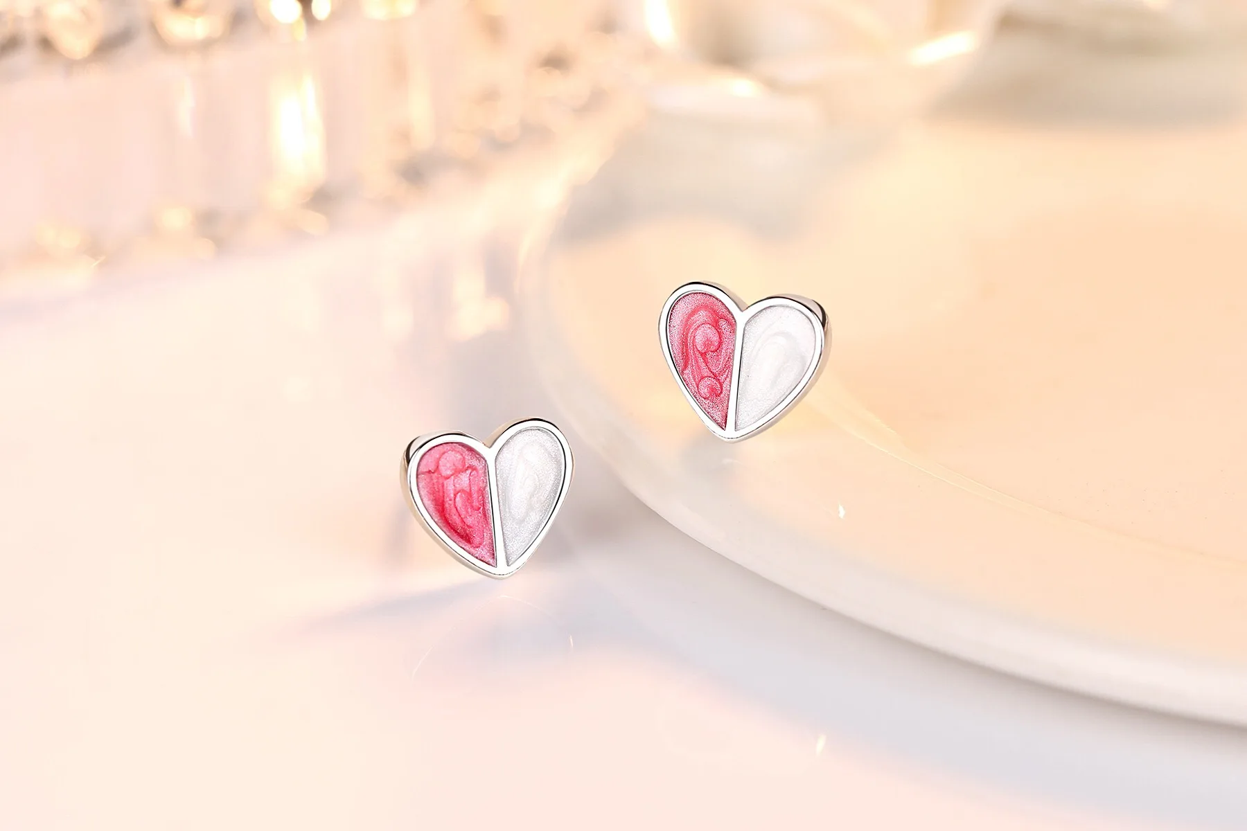 

925 Sterling Silver Earrings For Women Ice Cream Heart Stud Earrings For Women Girl Best Friend Gift brincos