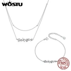 Женский комплект из браслета и ожерелья, из серебра 925 пробы