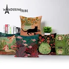 Наволочка для подушки с портретом из мультфильма Красавица, подушки с принтом, льняная наволочка с изображением кошки, подушки на кровать