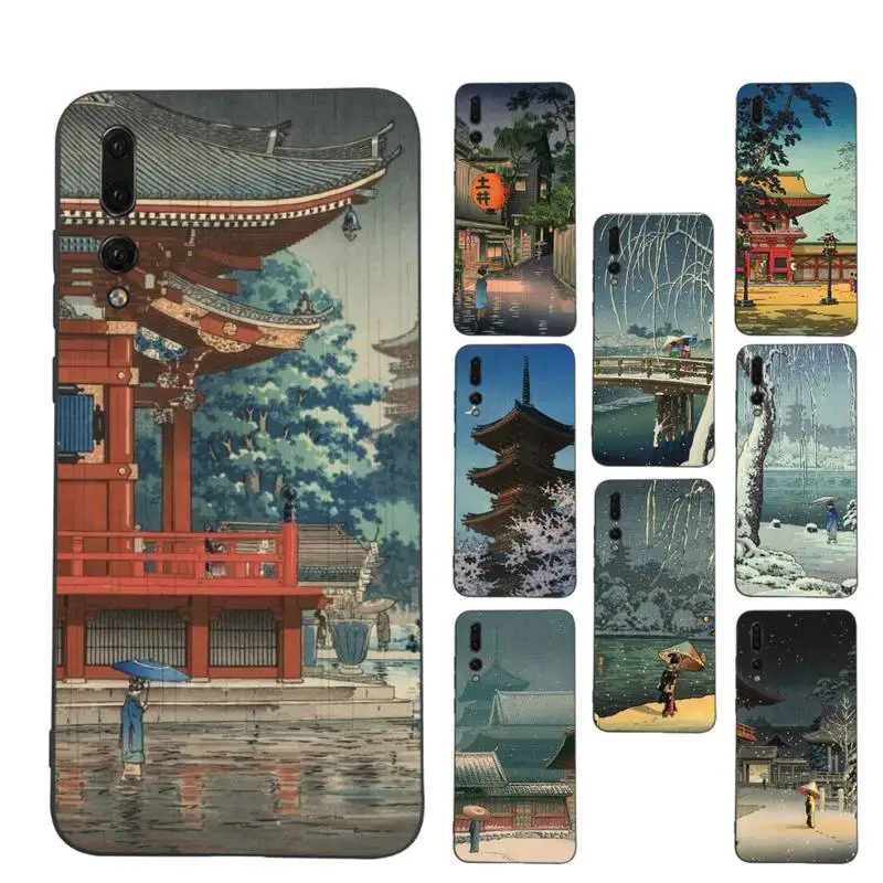 

Ukiyo-e Japanese style Art Phone Case Soft Silicone Case For Huaweip30lite p30 20pro p40lite P30 Capa