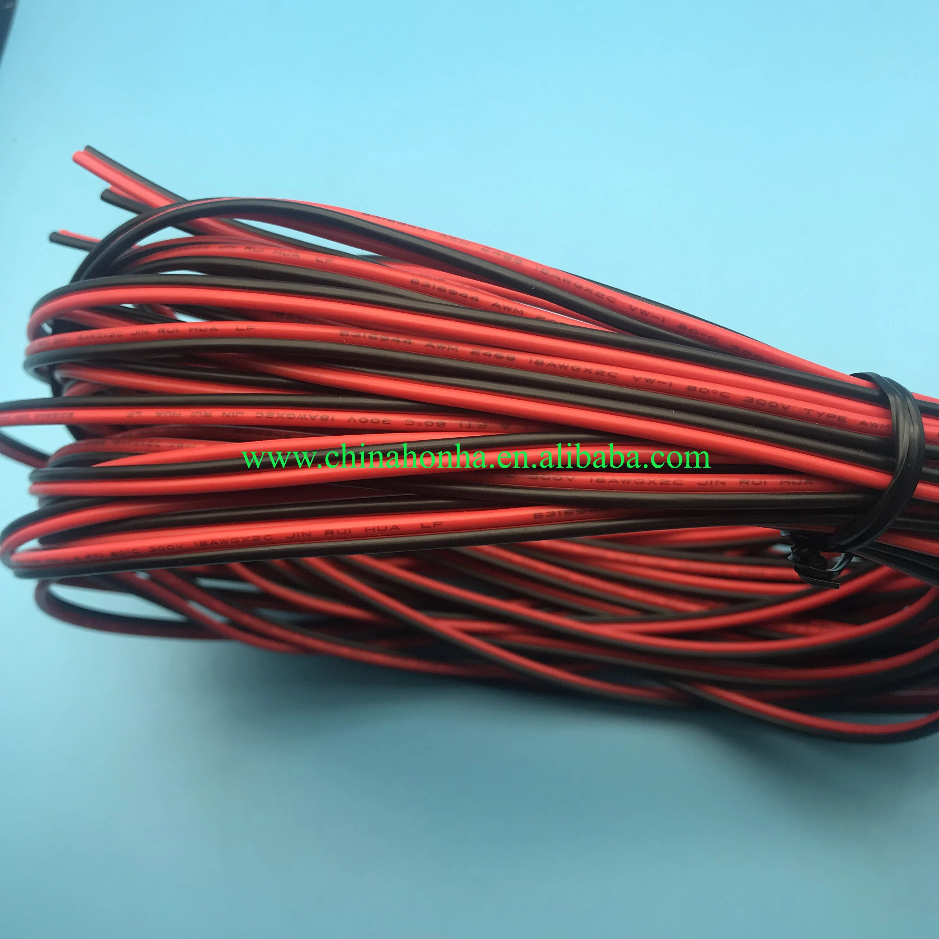 2-контактный 285 см кабель, провод, 18awg * 2C 80 ℃ 300 В, силиконовый провод, черный и красный, 2 проводника, параллельная проводка, мягкая и гибкая линия