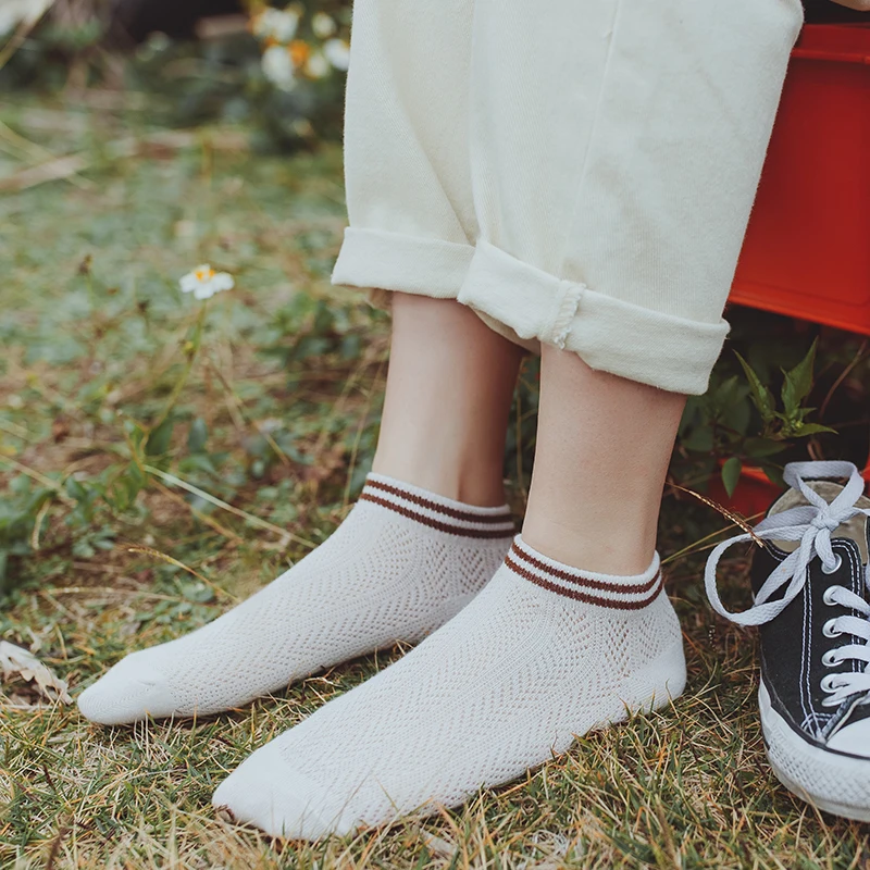 

3 Pairs/ Pack Summer Women Socks Thin cotton Mesh invisible Ankle socks sports breathable Girl sock Kawaii low-cut women's socks