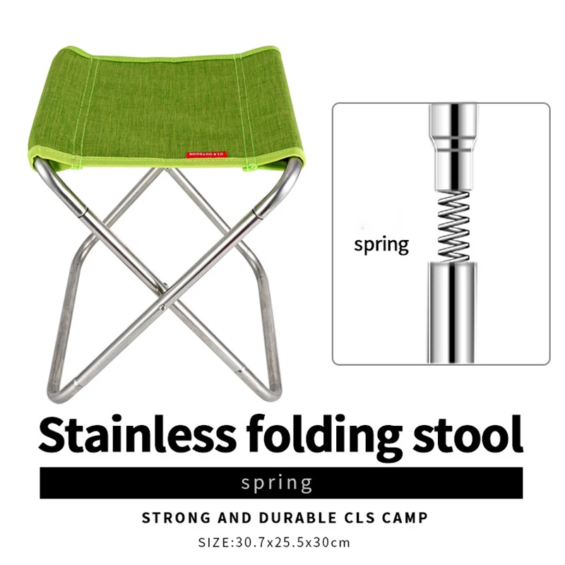 

Весенний складной стул из нержавеющей стали, складной стул SM для рыбалки, кемпинга, барбекю