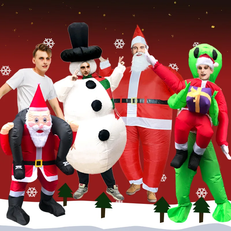 

2022 Creative Halloween Christmas Santa Claus Inflatable Costume Party Cosplay Christmas Eve Funny Cartoon Doll Costume