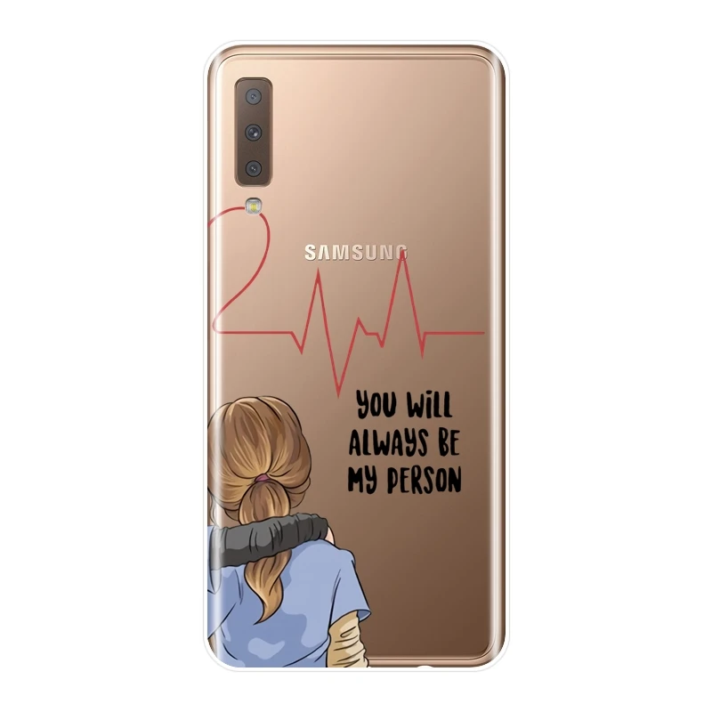 ТПУ задняя крышка для Samsung Galaxy A3 A5 A7 2016 2017 серый анатомический силиконовый чехол