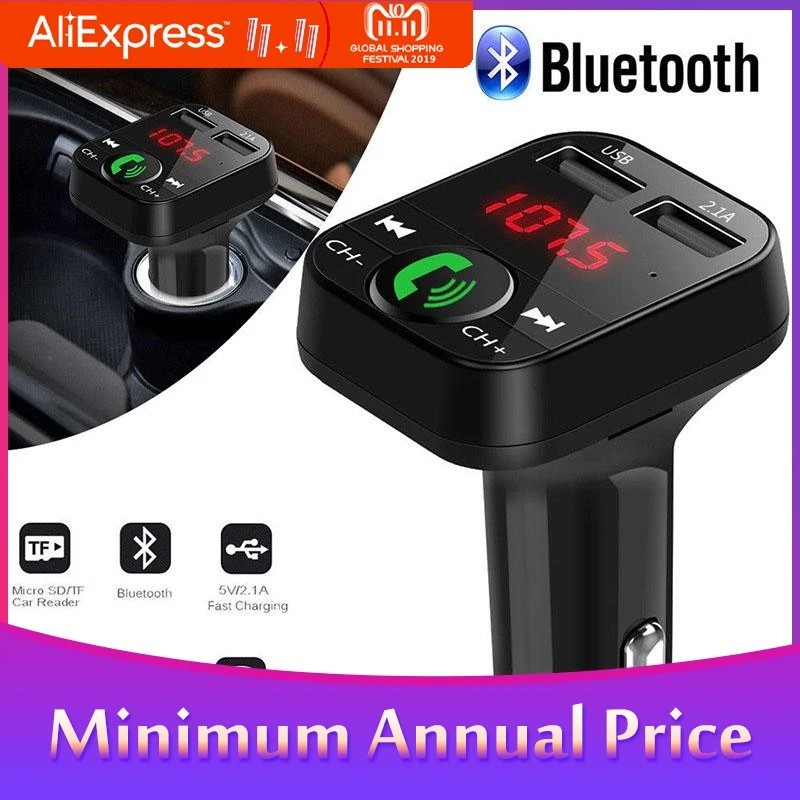 Автомобильный комплект свободные руки беспроводной Bluetooth fm-передатчик MP3-плеер светодиодный двойной USB 2.1A автомобильный Micro SD TF музыкальный проигрыватель R29