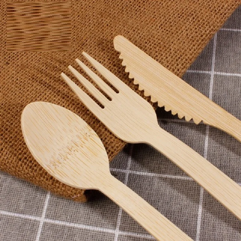 3 шт./лот одноразовые деревянные набор столовых приборов бамбуковые ножи вилка Spoo