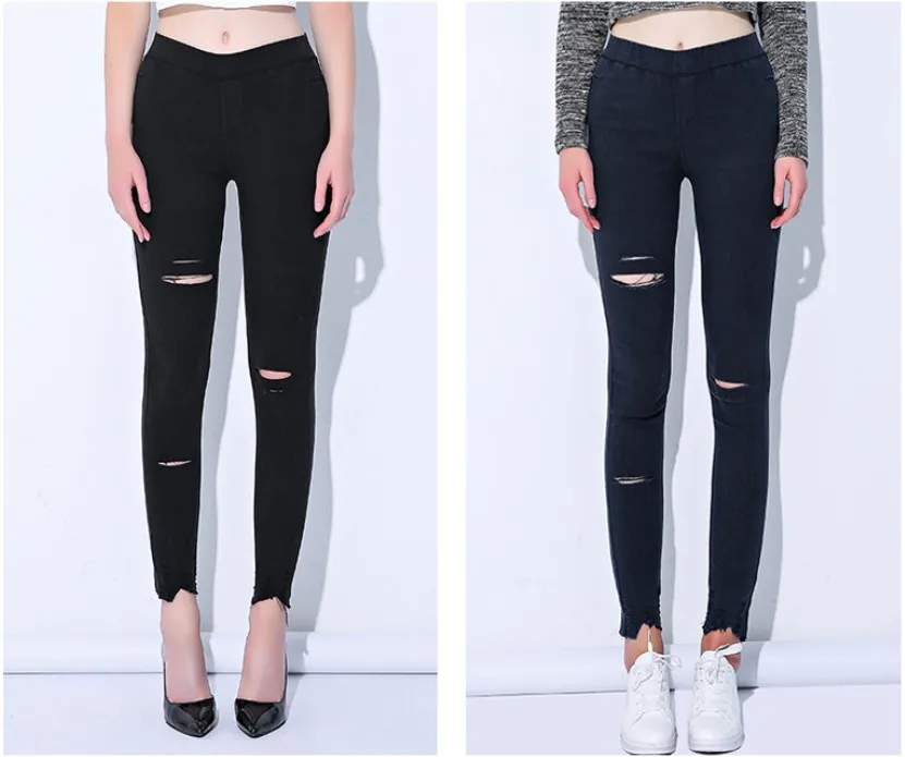 Летние женские джинсовые брюки карандаш с высокой талией|jeggings leggings|plus size leggingssize