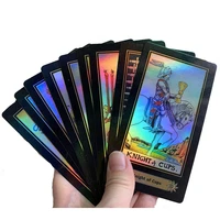 full english holographic tarot board game high quality paper 78 pcs shine cards for astrologer