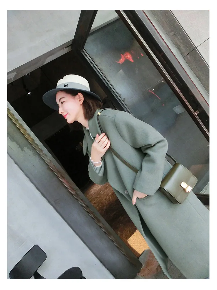 Женское шерстяное пальто 2019 зимнее Новое повседневное корейское изящное длинное