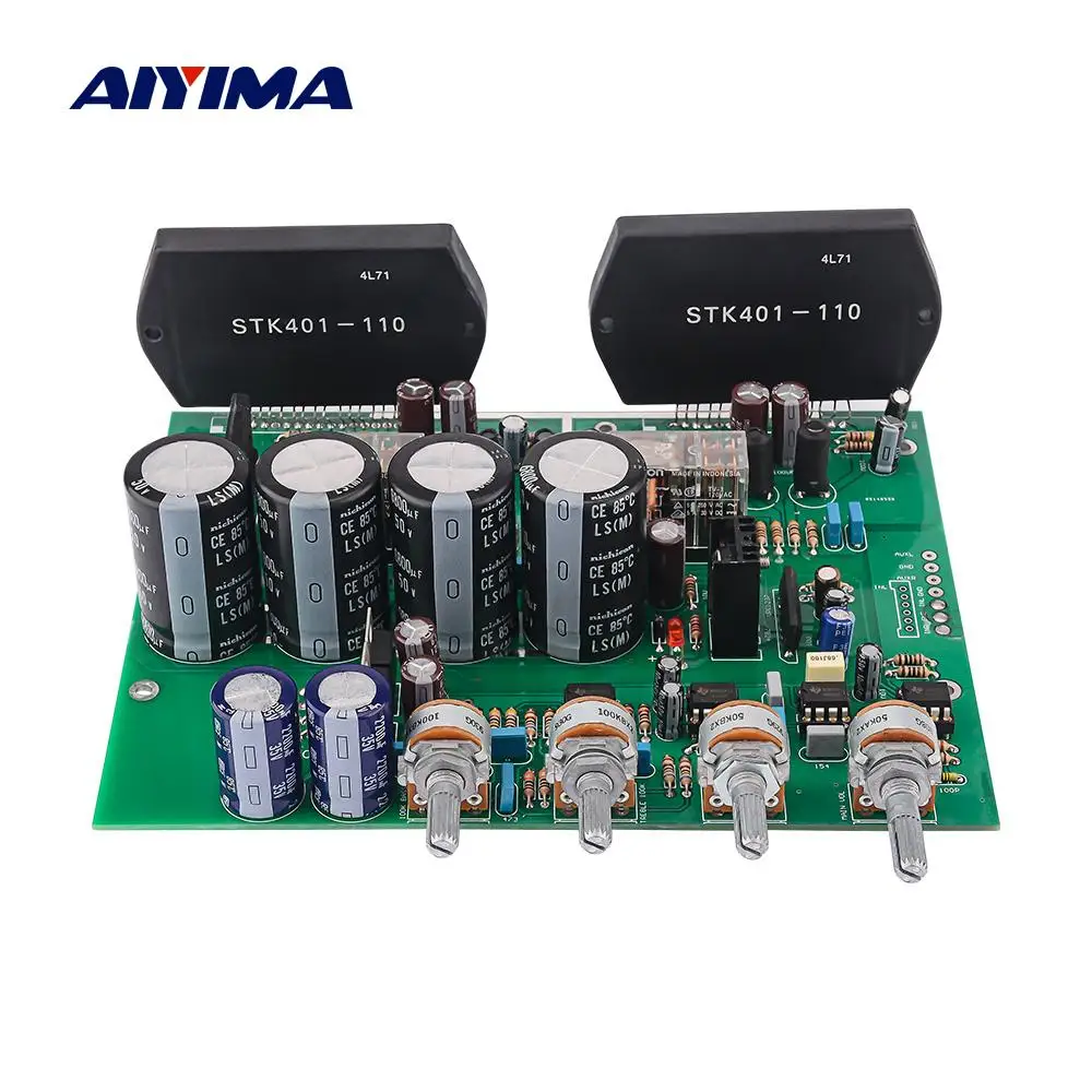AIYIMA 2 1 каналов STK401 усилитель мощности аудиоплата 70Wx2 + 200 Вт сабвуфер