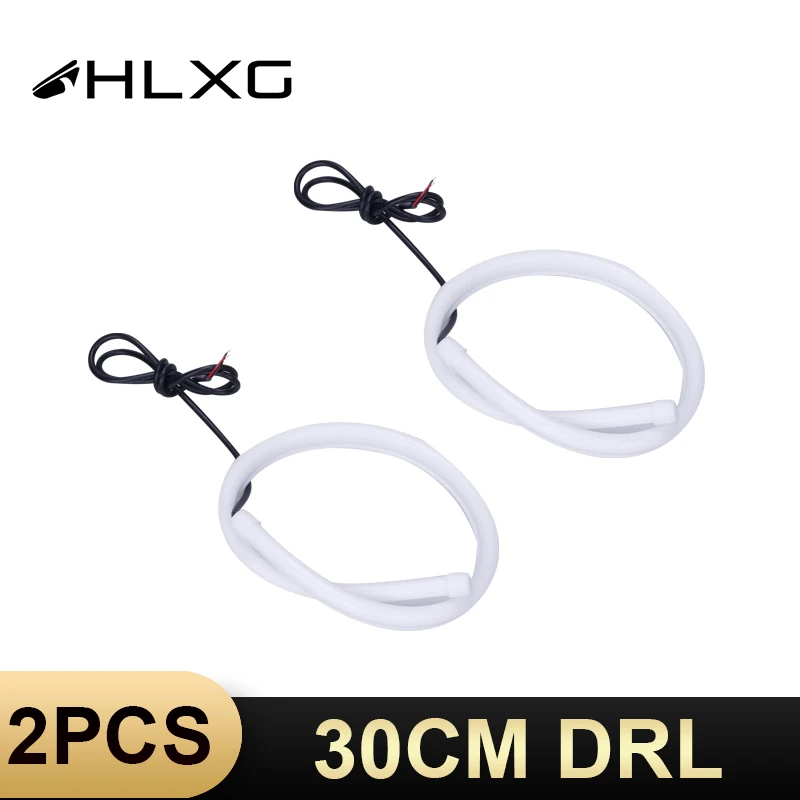 HLXG 2 шт. тонкий гибкий DRL белый желтый указатель поворота универсальная